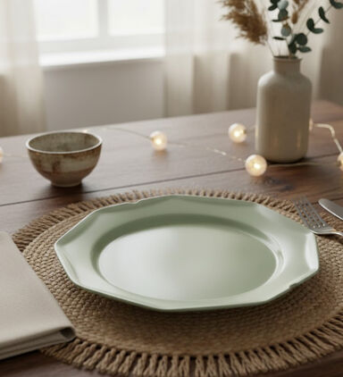 Essenza Flower Porcelain Serving Plate, Green, 34-cm, Packshot View