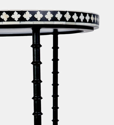 Home Deco and More Chess Round Iron Coffee Table, Packshot View