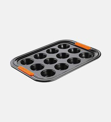 Le Creuset 12 Cup Bun Tray, Black, 34-cm, Packshot View