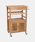 Bamboo Round Kitchen Trolley