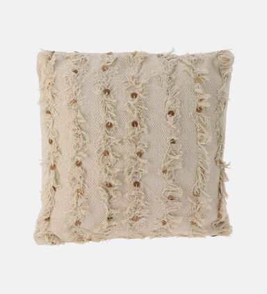 H and S Collection Woven Textured Square Cushion, Packshot View