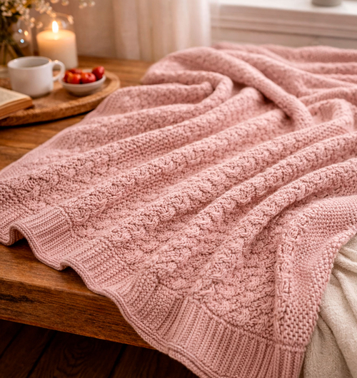 Knitted Cotton Accent Home Throw