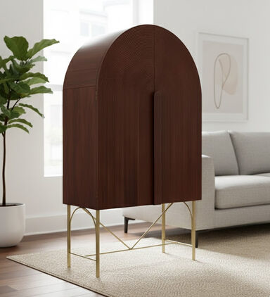 Home Deco and More Pillar Mango Wood Cabinet, Packshot View
