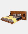Home Deco and More Ethnic Acacia Wood King Bed, Packshot View