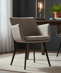 Home Deco and More Camron Fabric Dining Arm Chair, Beige, Packshot View