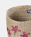 Seagrass Flower Embellished Basket