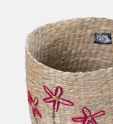 Seagrass Flower Embellished Basket