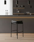 Home Deco and More Griffin Plywood Bar Stool, Black, Packshot View