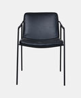 Dan Form Boto Leather Dining Armchair, Black, Packshot View