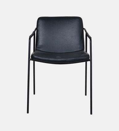 Dan Form Boto Leather Dining Armchair, Black, Packshot View