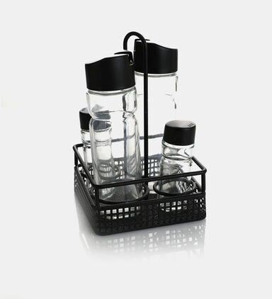 Metal Matt Vinegar Oil Salt Pepper Set