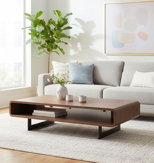 Mount Rectangular Walnut Coffee Table