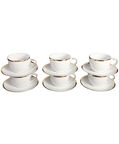 Gold-rimmed Tea Cups 6-piece Set