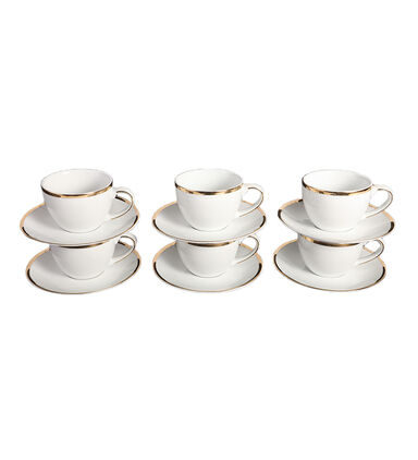 Gold-rimmed Tea Cups 6-piece Set
