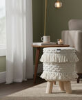 Home Deco and More Shirly Cotton Round Stool, Packshot View
