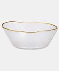 Home Deco and More Glass Medium Rippled Gold Rim Bowl, Packshot View
