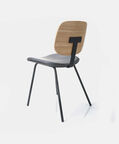 Leather Wood Back Waldo Chair