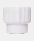 Fiber Clay Ribbed Top Planter