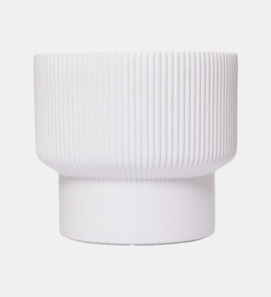 Fiber Clay Ribbed Top Planter