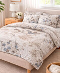 Home Deco and More Luisa Floral Cotton Satin Bed Set, Multicolor, 200x200-cm, Packshot View