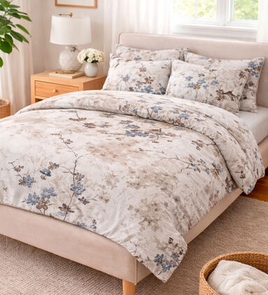 Home Deco and More Luisa Floral Cotton Satin Bed Set, Multicolor, 200x200-cm, Packshot View