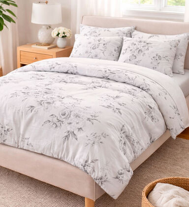 Home Deco and More Carmen Floral Cotton Satin Bed Set, Multicolor, 200x200-cm, Packshot View