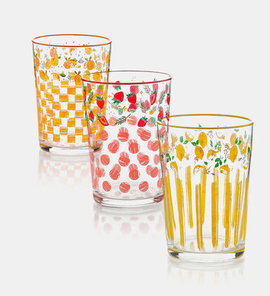Home Deco and More Lemon-print Drinking Glass, Packshot View