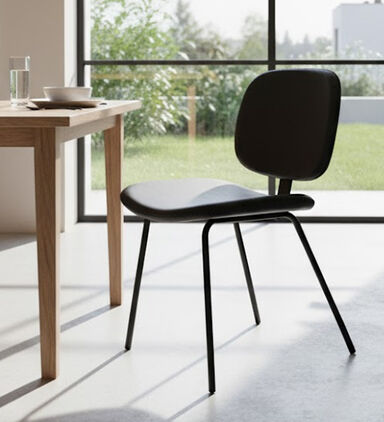 Home Deco and More Nappo Leather Chair, Dark-grey, Packshot View