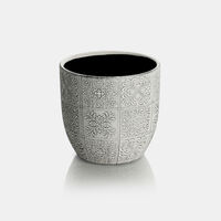 Home Deco and More Pottery Flower Pot, Black, Packshot View