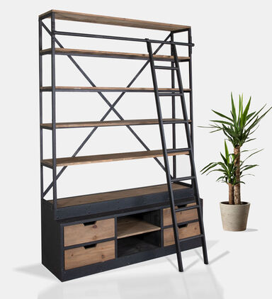 Home Deco and More Hawk Ladder Drawer Pine Bookcase, Packshot View