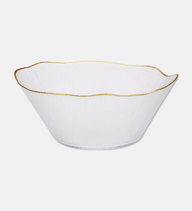 Home Deco and More Extra Large Rippled Gold Rim Bowl, Packshot View