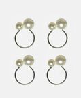 Pearl Iron Napkin Ring 4 Piece Set