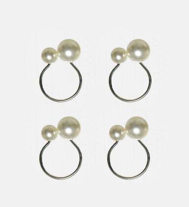 Pearl Iron Napkin Ring 4 Piece Set