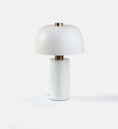 Cozy Lulu Metal Brushed Table Lamp, White, Packshot View