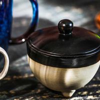 Nomad Pottery Footed Canister -11 X 11 Cm