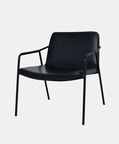 Dan Form Boto Metal Leather Lounge Chair, Black, Packshot View
