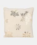 Home and Styling Snowflake Plush Velvet Front Cushion, Off-white, Packshot View