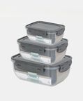 Plastic Lid 3-piece Storage Box Set