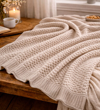 Cannon Dual Tone Knitted Cotton Throw, Packshot View