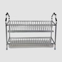 Aluminum 2-racks Dish Drainer - 55 X 40 Cm
