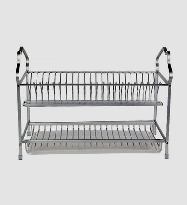 Aluminum 2-racks Dish Drainer - 55 X 40 Cm