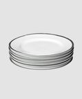 Silver-rim Dessert Plate 6-piece Set - 21 Cm
