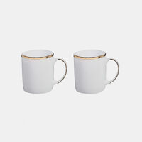 Home Deco and More Gold-rimmed Porcelain Mug, Packshot View