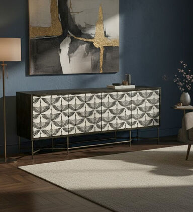 Home Deco and More Swan Iron Buffet Table 203 X 45.5 X 81 Cm, Packshot View