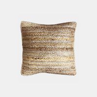 Deko and Co Lurex Square Jute Cushion, Silver, 45x45-cm, Packshot View