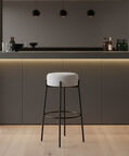 Home Deco and More Archie Fabric Steel Bar Stool, Packshot View