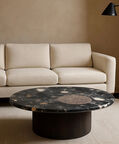 Home Deco and More Gobi Norvigo Marble Coffee Table, Black, 94x98-cm, Packshot View