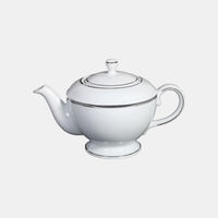 Silver-rimmed Porcelain Tea Pot