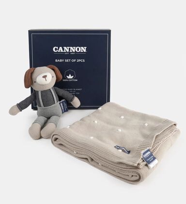 Cannon Cotton Knitted Blanket Toy Bundle, Packshot View