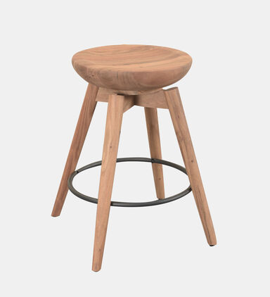 Home Deco and More Acacia Spoon Counter Bar Stool, Packshot View